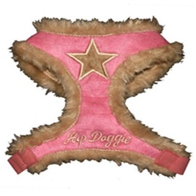 Hip Doggie Geschirr stars pink Velour mit Fell