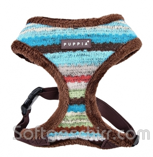 Puppia Soft Hundegeschirr Streifen blau