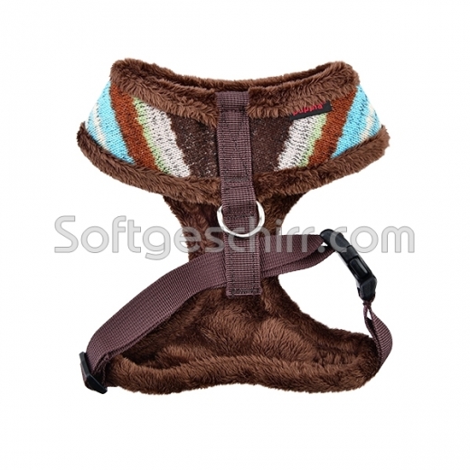 Puppia Soft Hundegeschirr Streifen blau