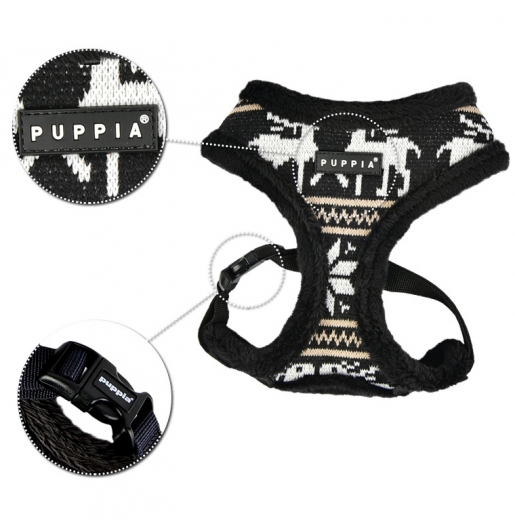 Tessel Hunde Softgeschirr schwarz Puppia Winter