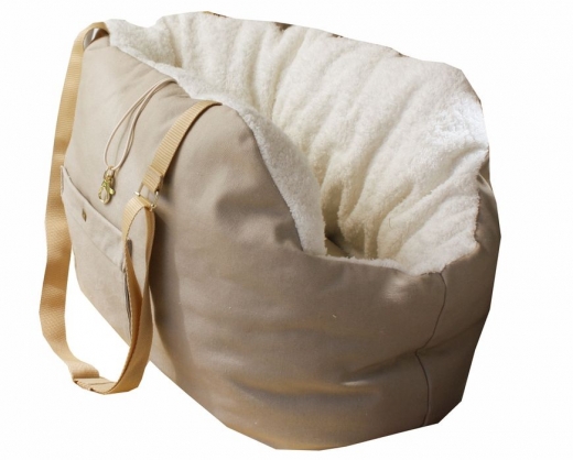 Beigefarbene Hundetasche Canvas/Frottee exclusive