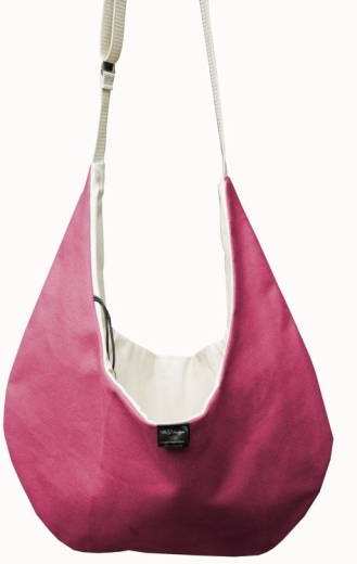 Dog Pouch Bag Luxury Canvas fuchsia f�r Minihunde