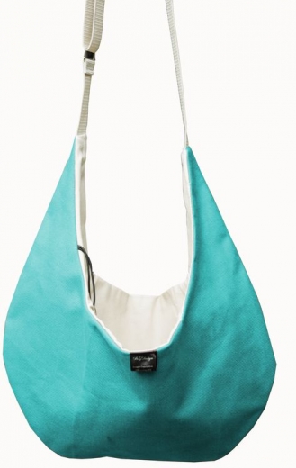 Dog Pouch Bag Luxury Canvas türkis für Minihunde