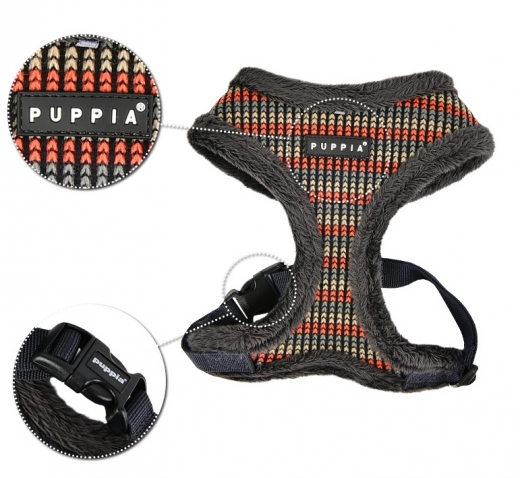 Softgeschirr kariert dunkelgrau Winter Puppia