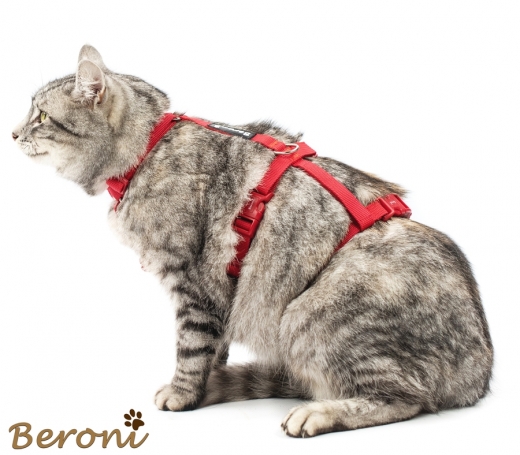 Katzen Sicherheitsgeschirr Beroni Safety Harness Classic rot