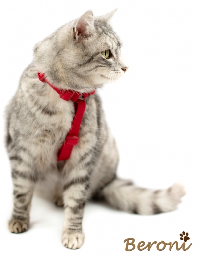 Katzen Sicherheitsgeschirr Beroni Safety Harness Classic rot