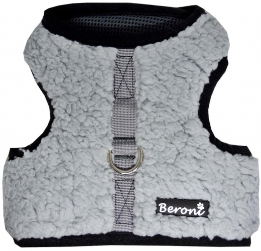 Hunde Westengeschirr Beroni Super Flausch TEDDY grau
