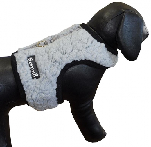 Hunde Westengeschirr Beroni Super Flausch TEDDY grau