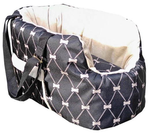 Hundetragetasche Dogbone schwarz-beige