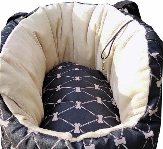 Hundetragetasche Dogbone schwarz-beige