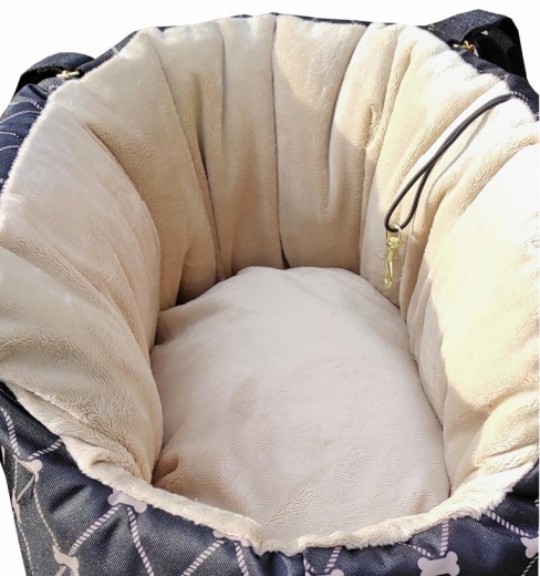 Hundetragetasche Dogbone schwarz-beige