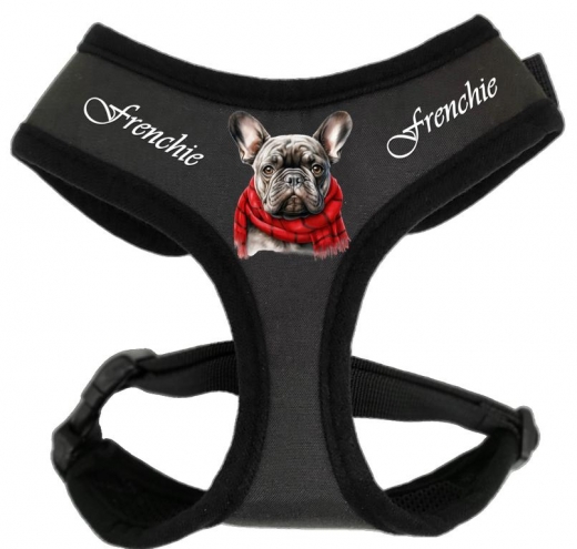 Franz�sische Bulldogge Hundegeschirr mit Motiv