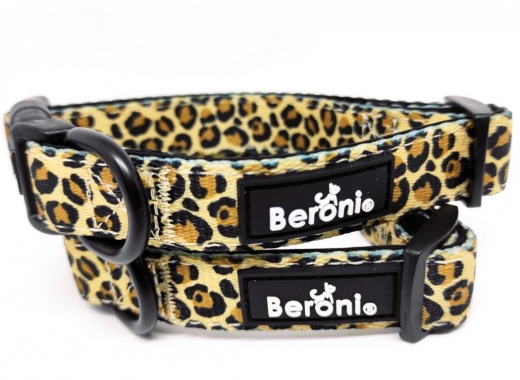 Hundehalsband Leopard gepolstert