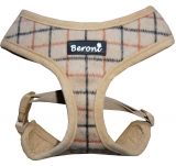 Hunde Softgeschirr MILANO kariert Schurwolle beige Hunde Softgeschirr MILANO kariert Schurwolle beige