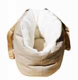 Beigefarbene Hundetasche Canvas/Frottee exclusive Beigefarbene Hundetasche Canvas/Frottee exclusive