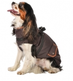 Hundegeschirr Mantel braun wasserdicht mit Rei�verschluss
