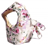 Westengeschirr mit Rosenbl�ten Romance beige inklusive passender Leine