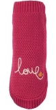 Warmer Strick Hundepullover LOVE fuchsia