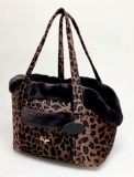 Exklusive Winter Hundetasche Fell braun Leopard Exklusive Winter Hundetasche Fell braun Leopard