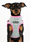 Beroni Jacket Harness Winterweste TEDDY grau-rosa