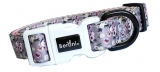 Hundehalsband Blumen rosa-pink-wei� Rosen GEPOLSTERT