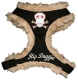Hip Doggie Geschirr Skull black Velour mit Fell Hip Doggie Geschirr Skull black Velour mit Fell