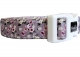Hundehalsband Blumen rosa-pink-wei� Rosen GEPOLSTERT