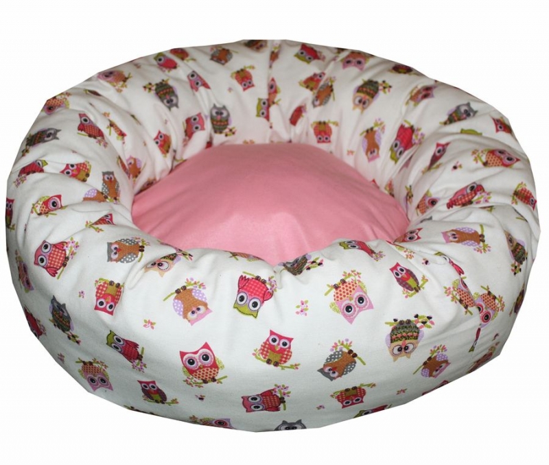 Donut Bettchen bunte Eulen Baumwolle