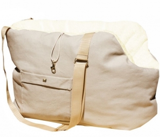 Beigefarbene Hundetasche Canvas/Frottee exclusive