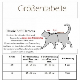 Softgeschirre fr Katzen mit Sicherheitsverschluss und verstellbar