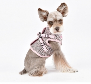 Hundewesten-Geschirr Da Vinci Wolle Pepita elegant rosa