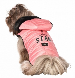 Hundemantel Winter mit Teddyfutter wetterfest rosa STAR